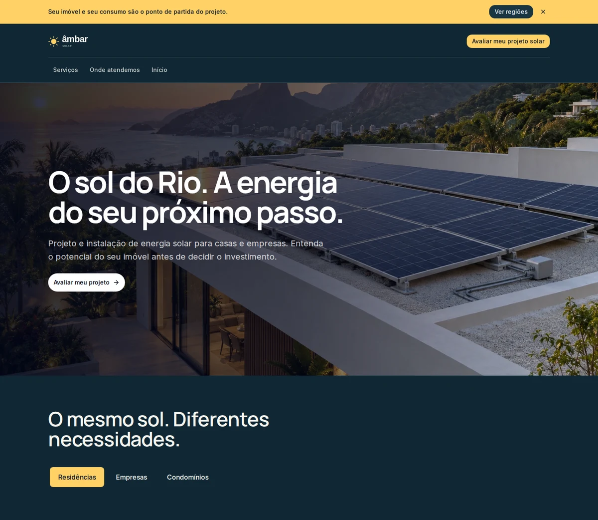 Página inicial do projeto Âmbar